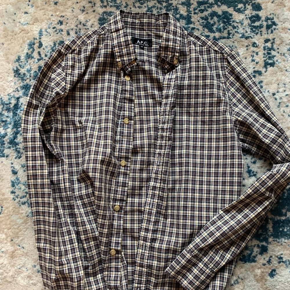 Men’s APC check shirt size XS - Picture 2 of 2